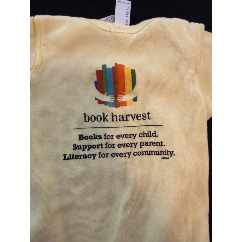 Rabbit Skins Book Baby Yellow Graphic Bodysuit 6 Months Book Harvest Literacy